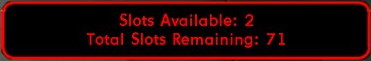Featuring 71 total enhancement slots remaining